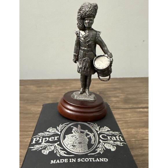 Piper Craft Gordon Highlander Drummer Pewter Figurine| Scotland | 4” Tall - Picture 2 of 7